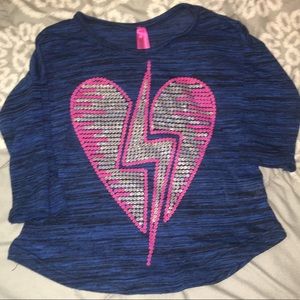 3/4 sleeve blue shirt